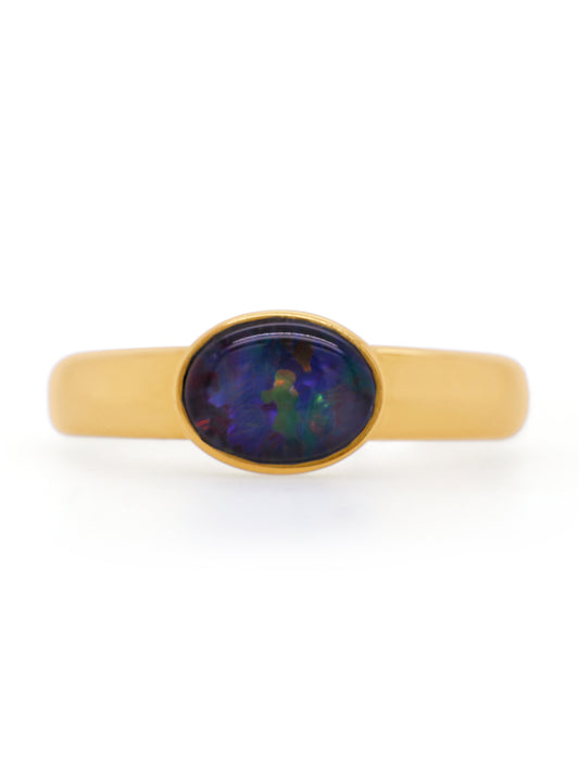 Triplet Opal Ring Oval 8x6mm