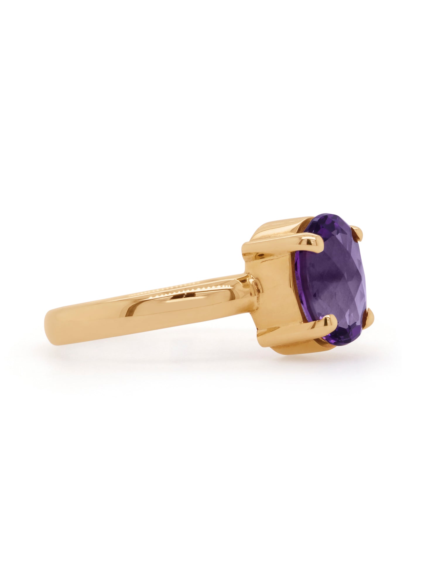 Oval Amethyst Ring, 9K Yellow Gold
