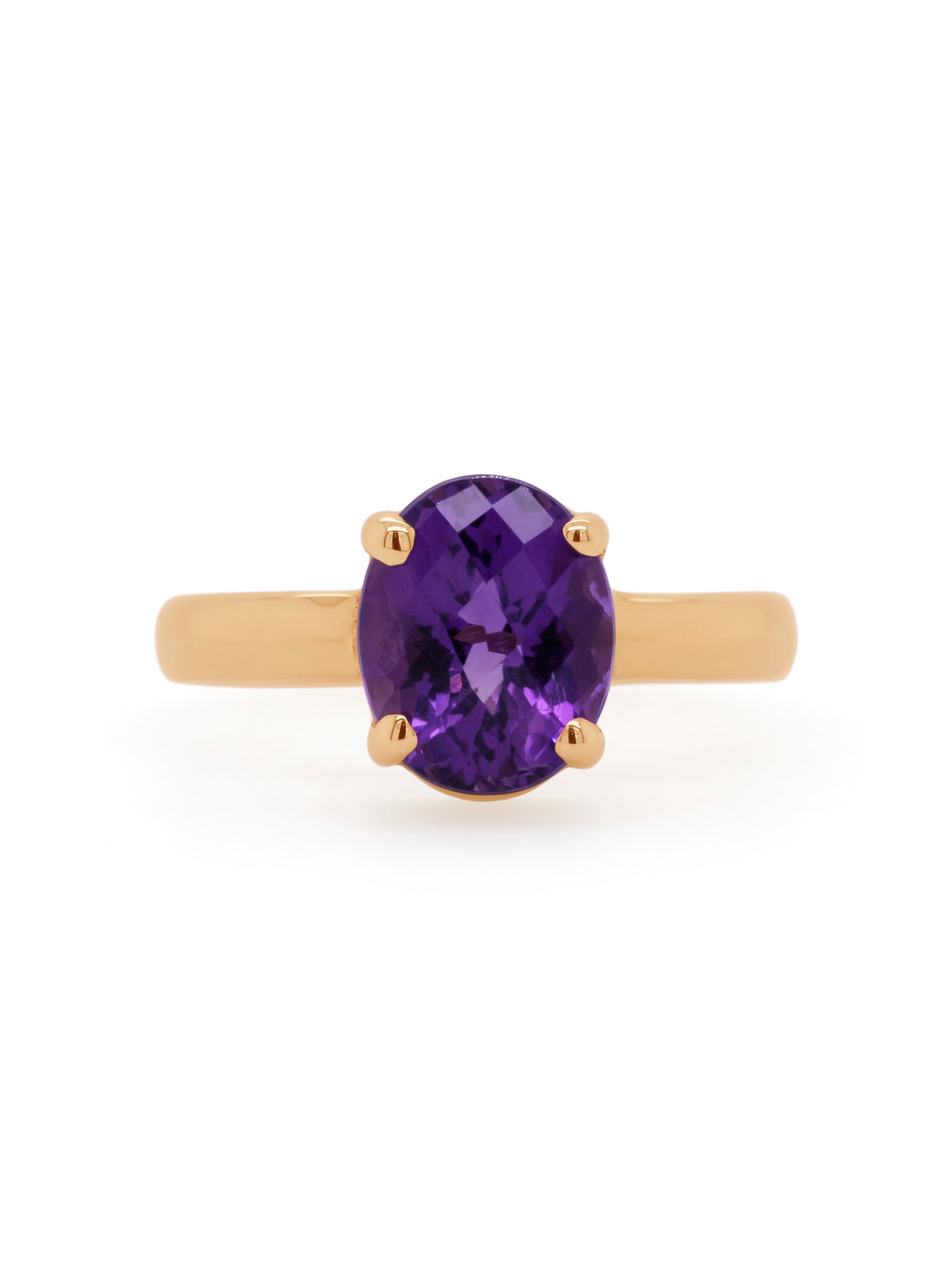 Oval Amethyst Ring, 9K Yellow Gold