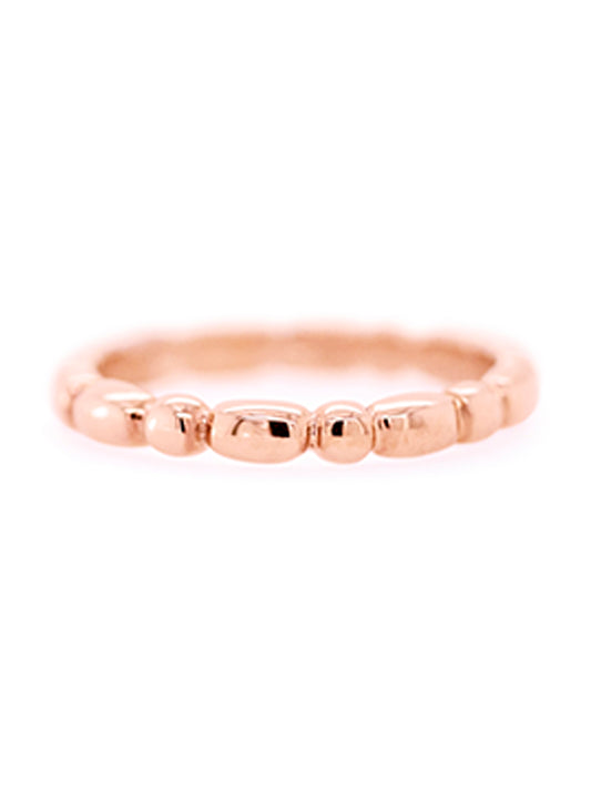 9K Rose Gold Groove Bubble ring.