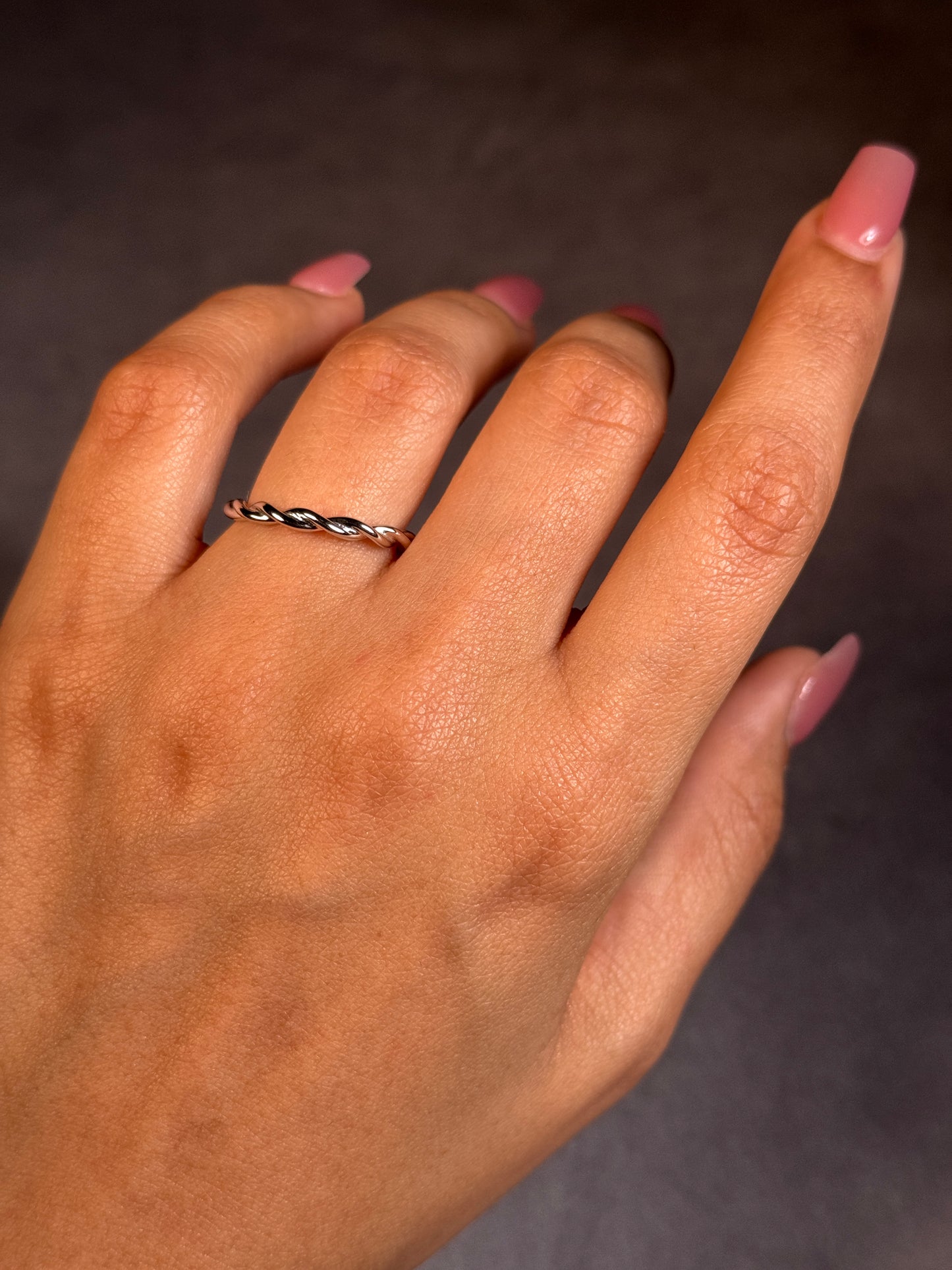 Twist Style Dress Ring in 18 Carat White Gold