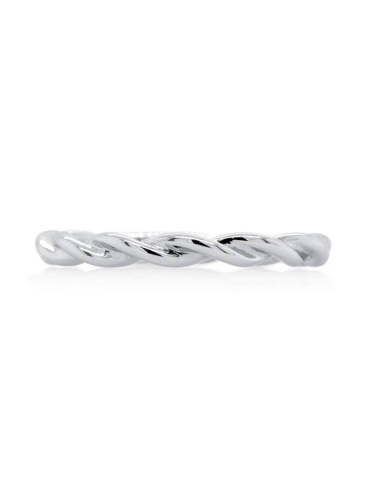 Twist Style Dress Ring in 18 Carat White Gold