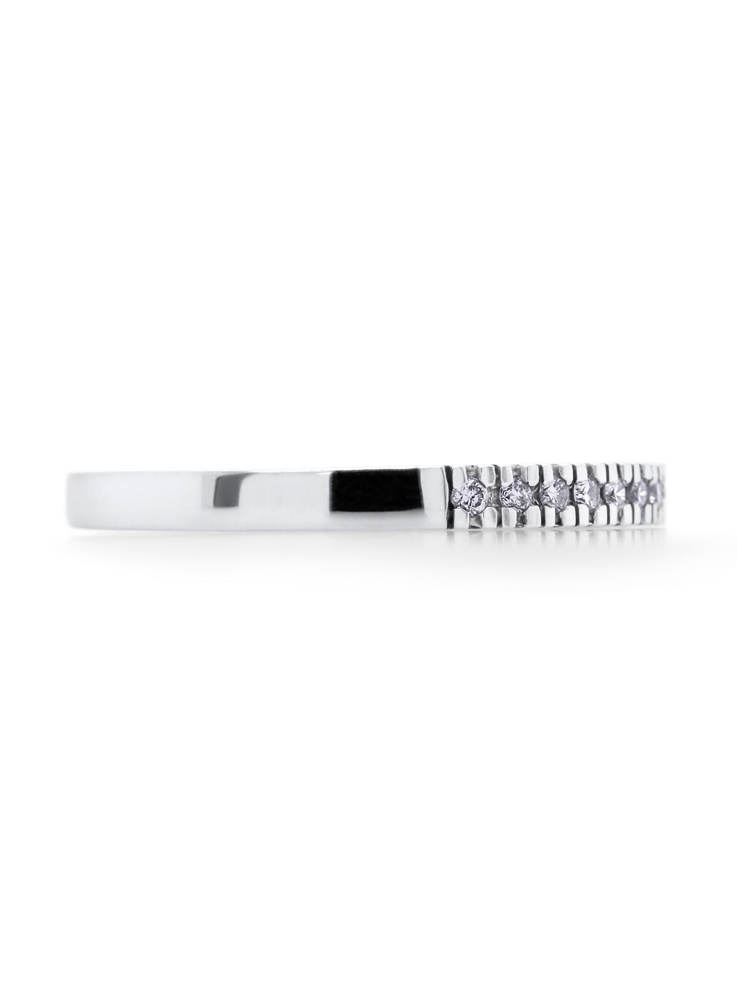 Diamond Set Band 18K White Gold T=0.14ct