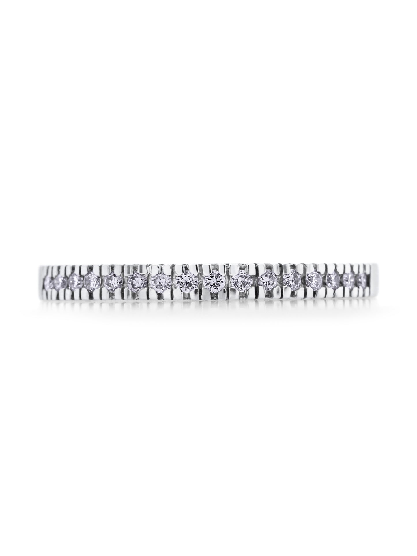Diamond Set Band 18K White Gold T=0.14ct