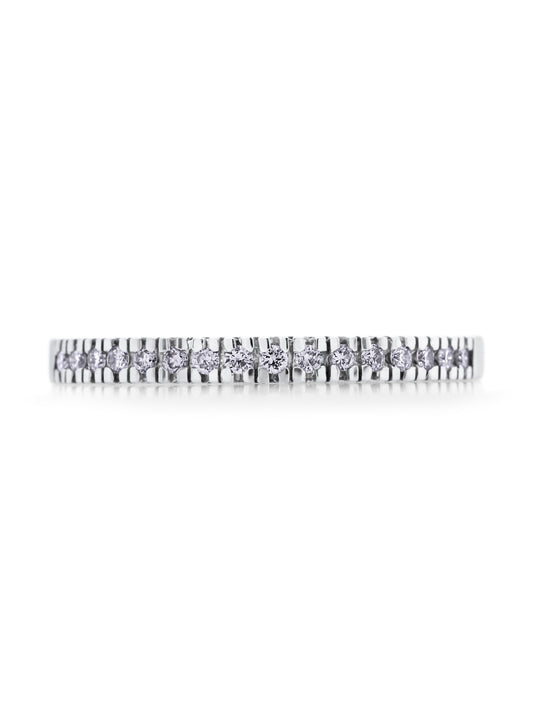Diamond Set Band 18K White Gold T=0.14ct