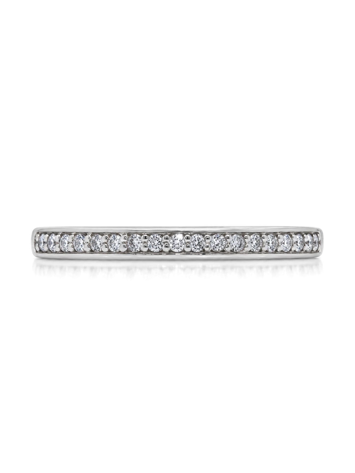 Diamond Set Band, 18K White Gold, T=0.17ct.