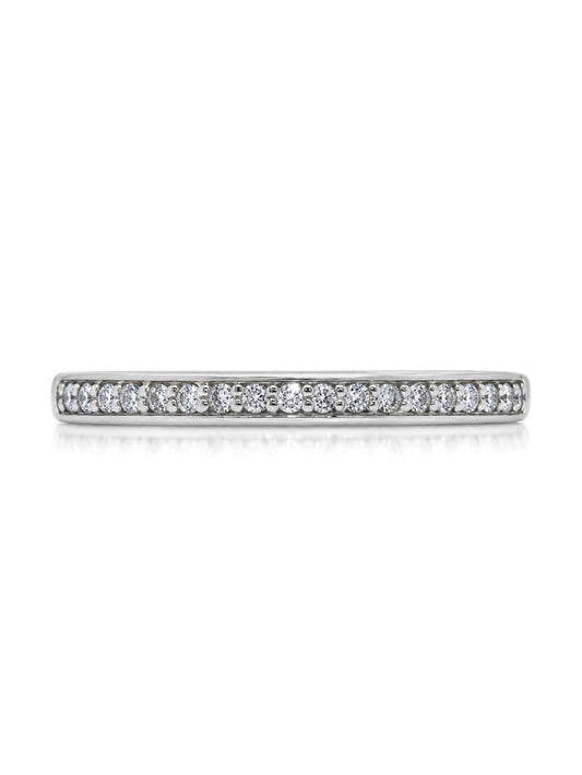 Diamond Set Band, 18K White Gold, T=0.17ct.
