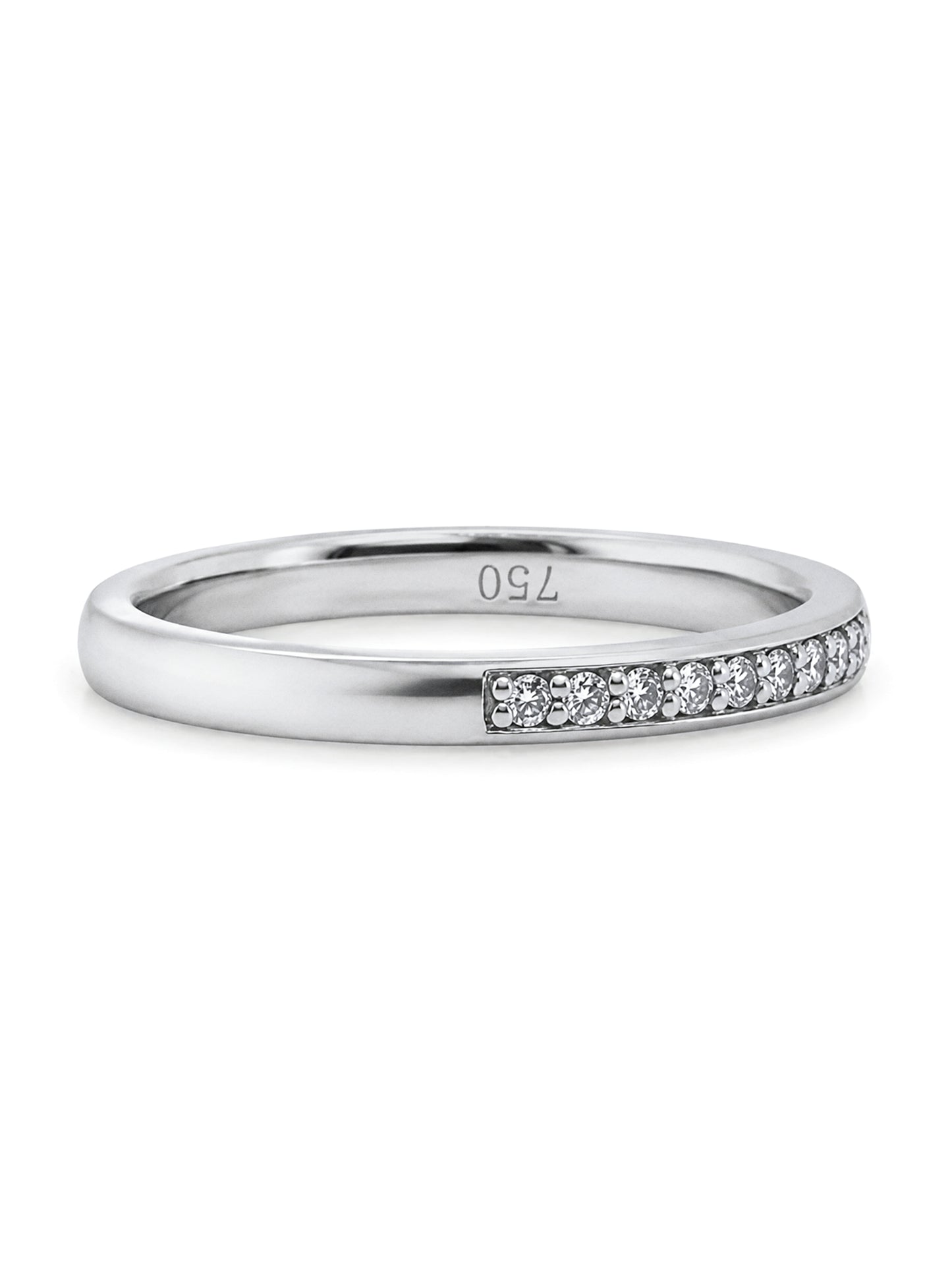 Diamond Set Band, 18K White Gold, T=0.17ct.