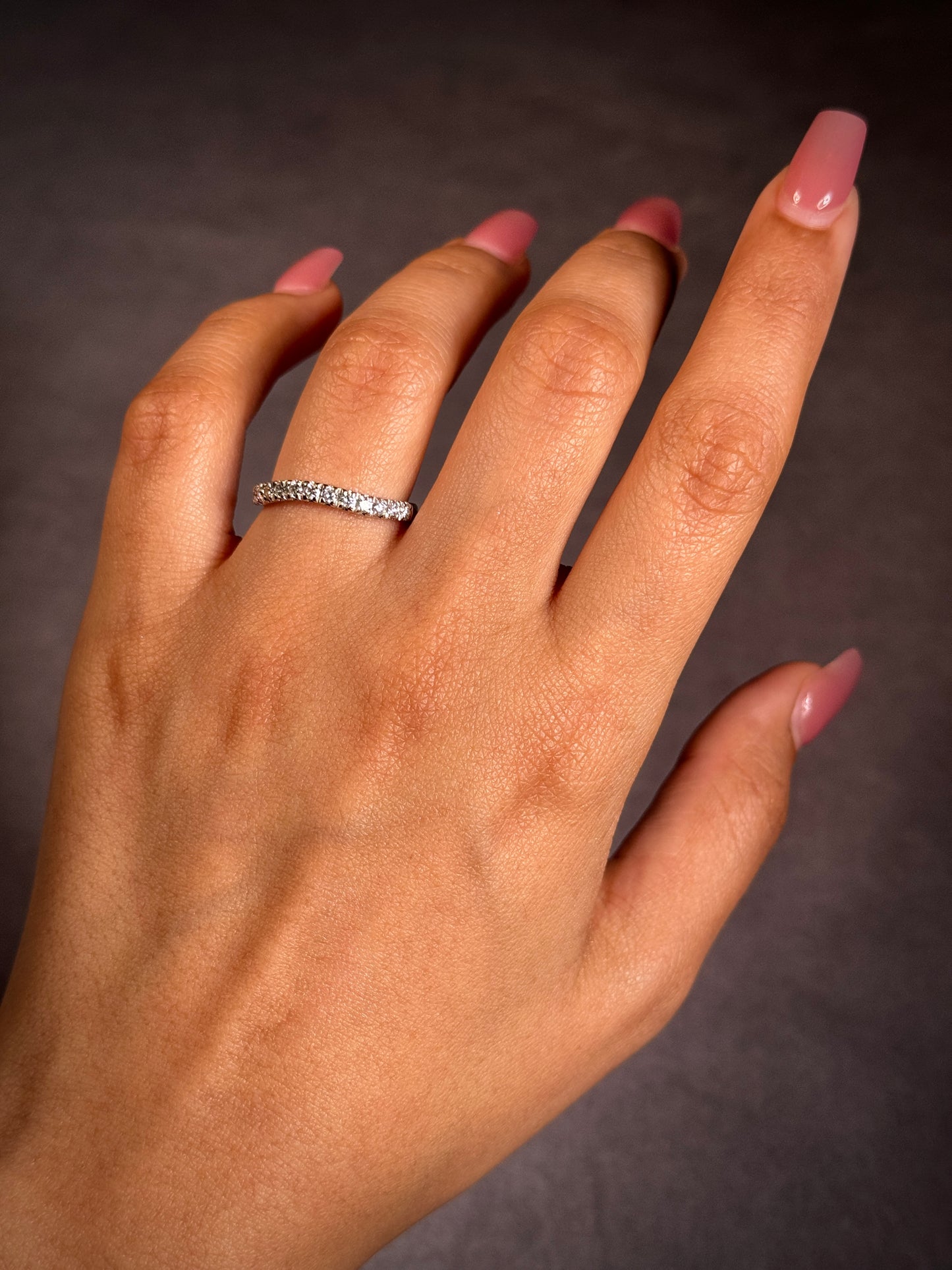 White Gold Diamond  Set Band,  18K, T=0.42ct.