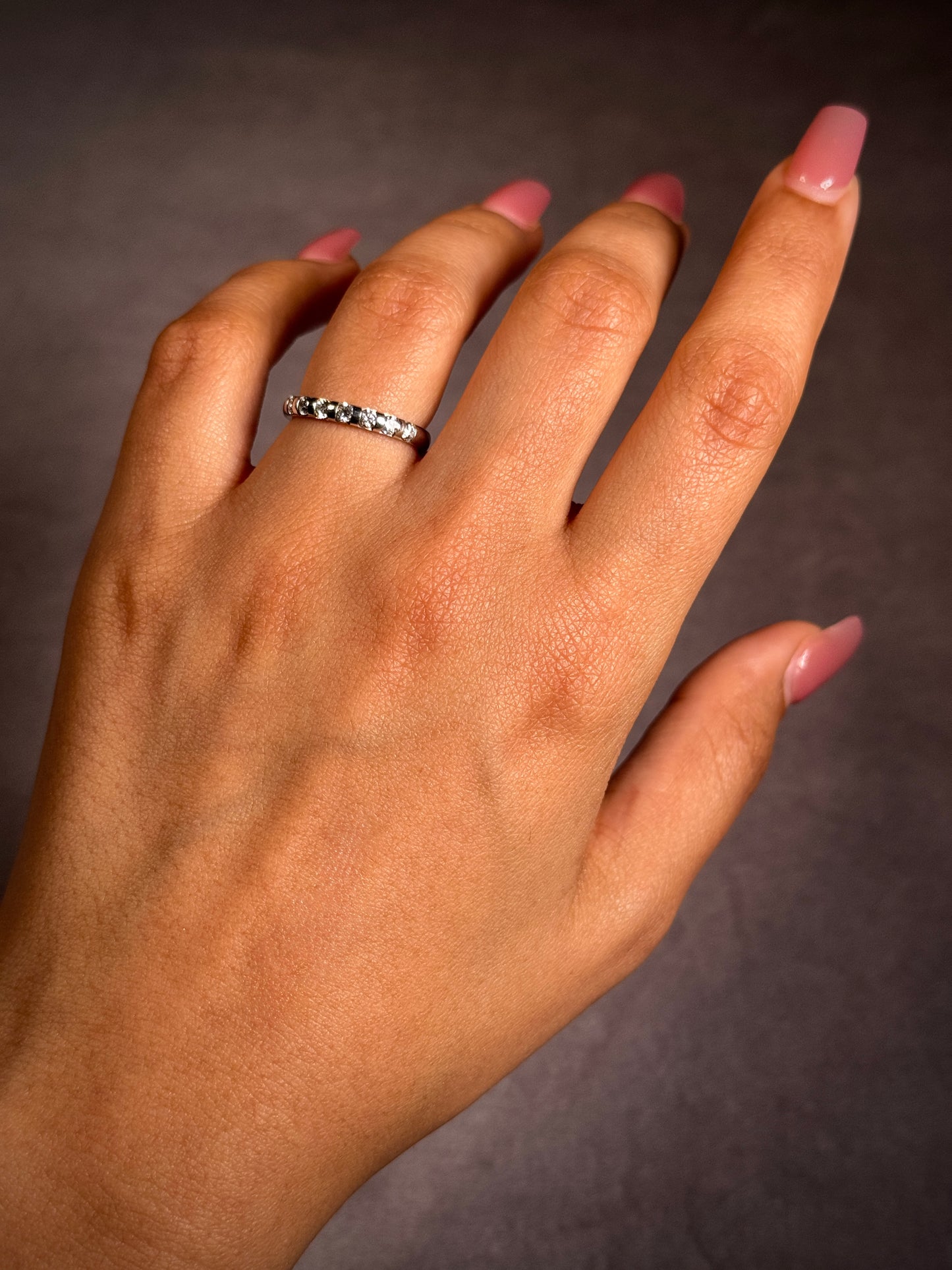 Diamond Set Band T=0.35ct 18 Carat White Gold