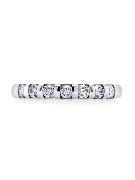 Diamond Set Band T=0.35ct 18 Carat White Gold