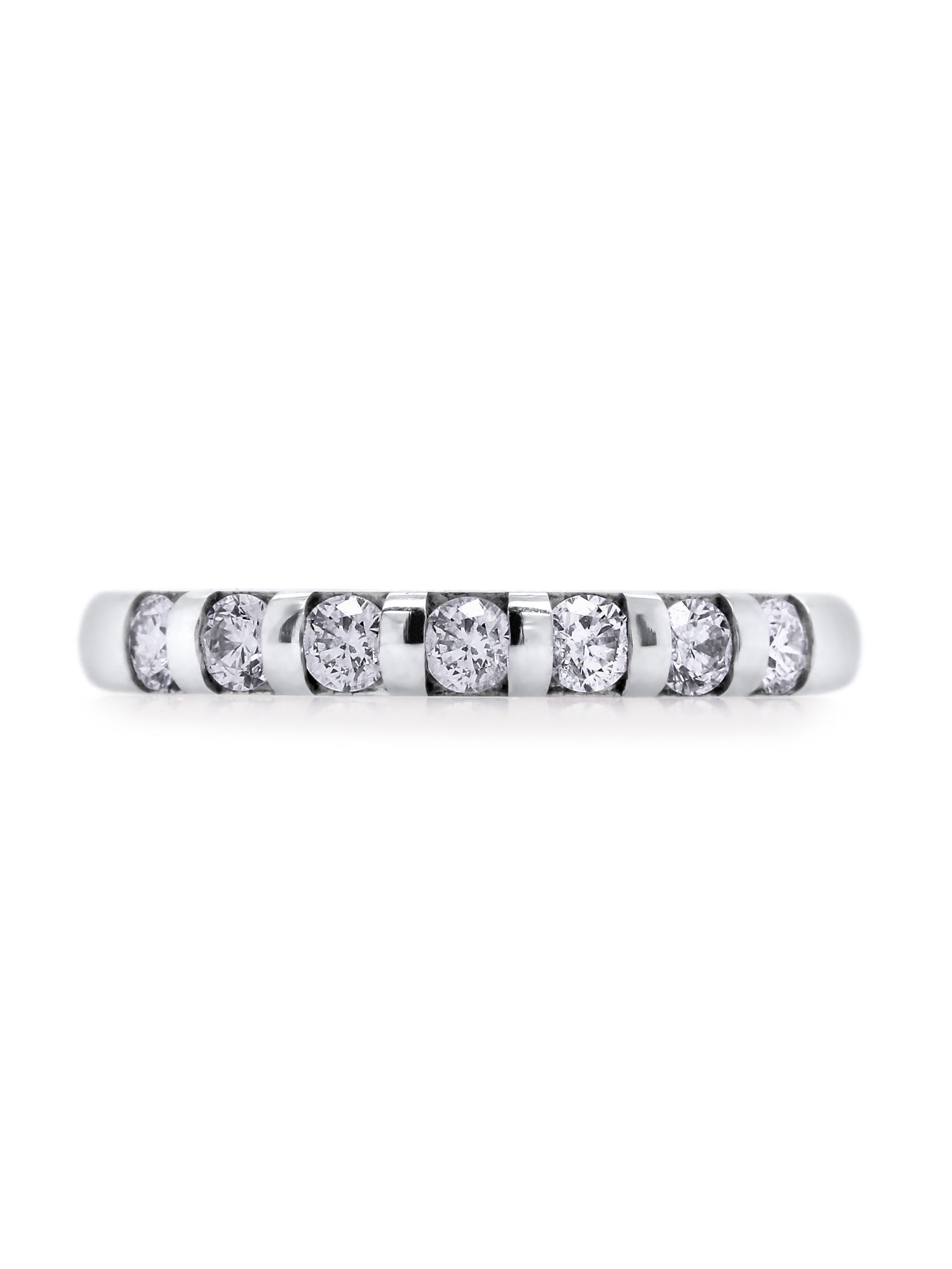 Diamond Set Band T=0.35ct 18 Carat White Gold