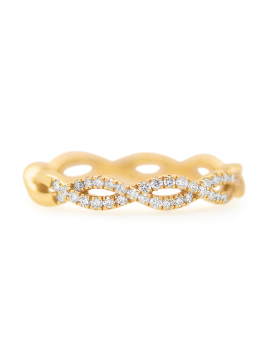 Diamond Set Infinity Ring 18K Yellow Gold T=0.22ct