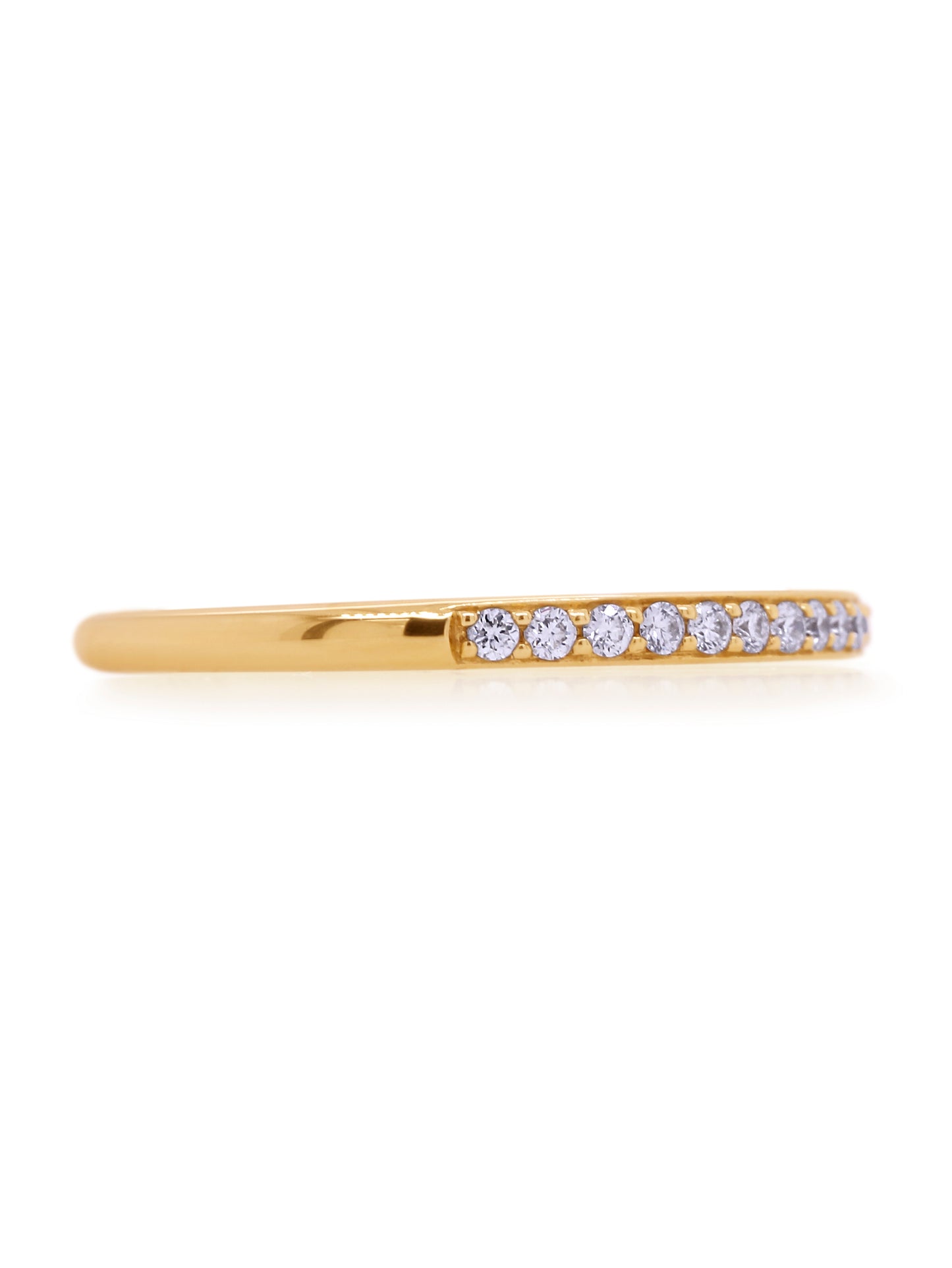 Diamond set band, 18K Yellow Gold, Total = 0.19ct HSI.