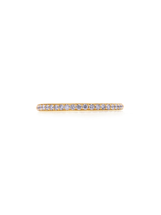 Diamond set band, 18K Yellow Gold, Total = 0.19ct HSI.