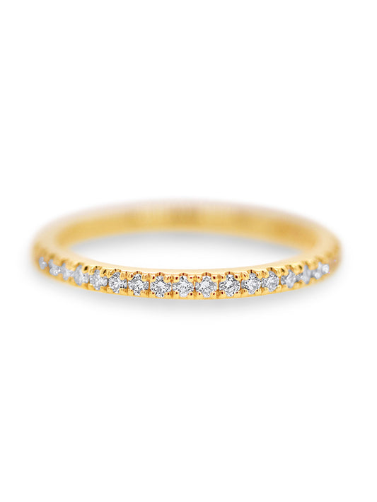 Stunning Diamond Set Band, 18K Yellow Gold T=0.24ct
