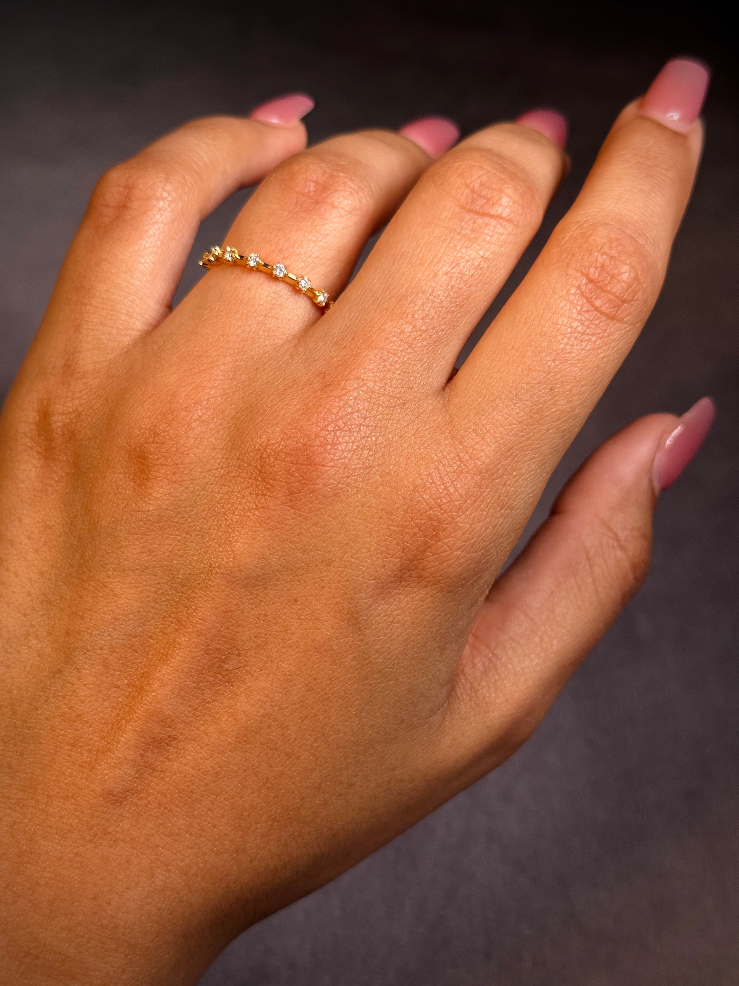 Diamond Set Ring T=0.18 Carat, 18 Carat Yellow Gold