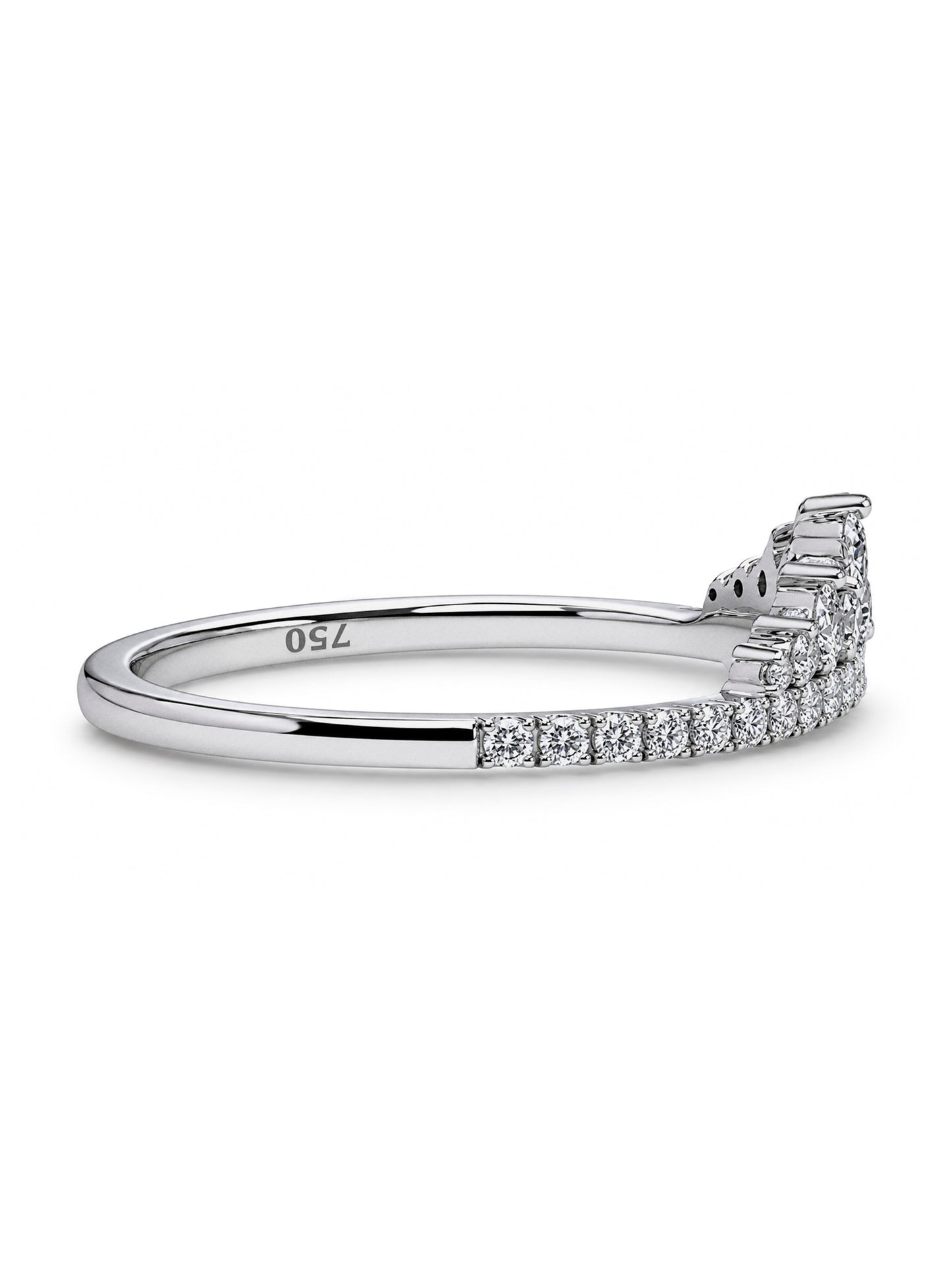 White Gold Diamond  Set Band,  18K, T=0.37ct.