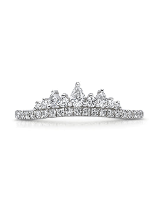 White Gold Diamond  Set Band,  18K, T=0.37ct.