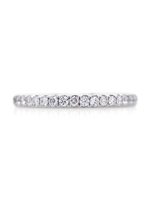 Diamond Set Band, 18K White Gold, 18=0.24ct, small range