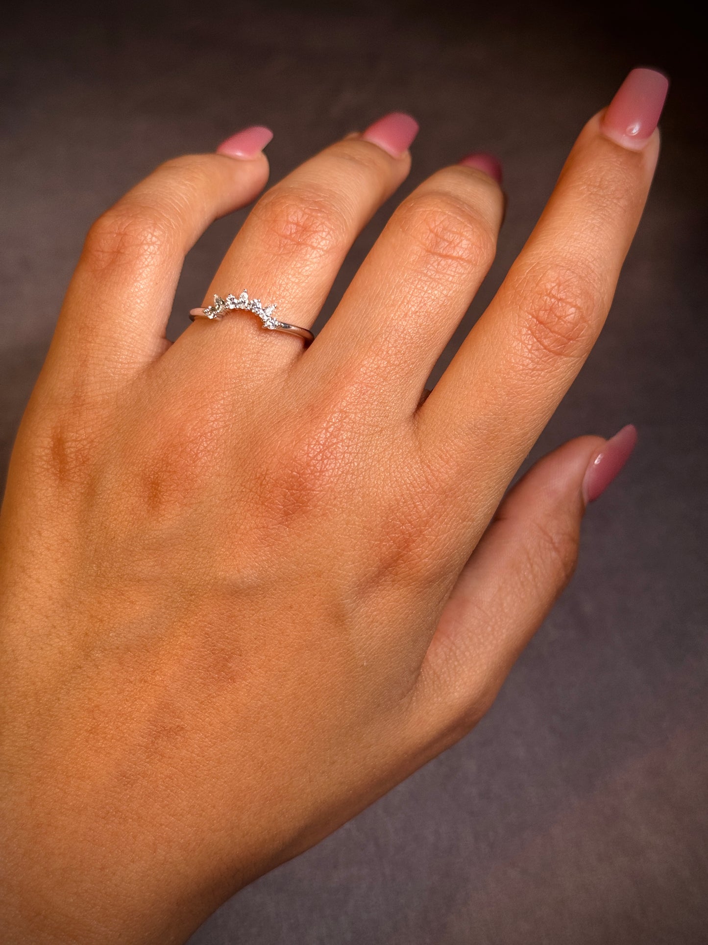 White Gold Diamond Set Band, 18 Carat, T=0.18ct.