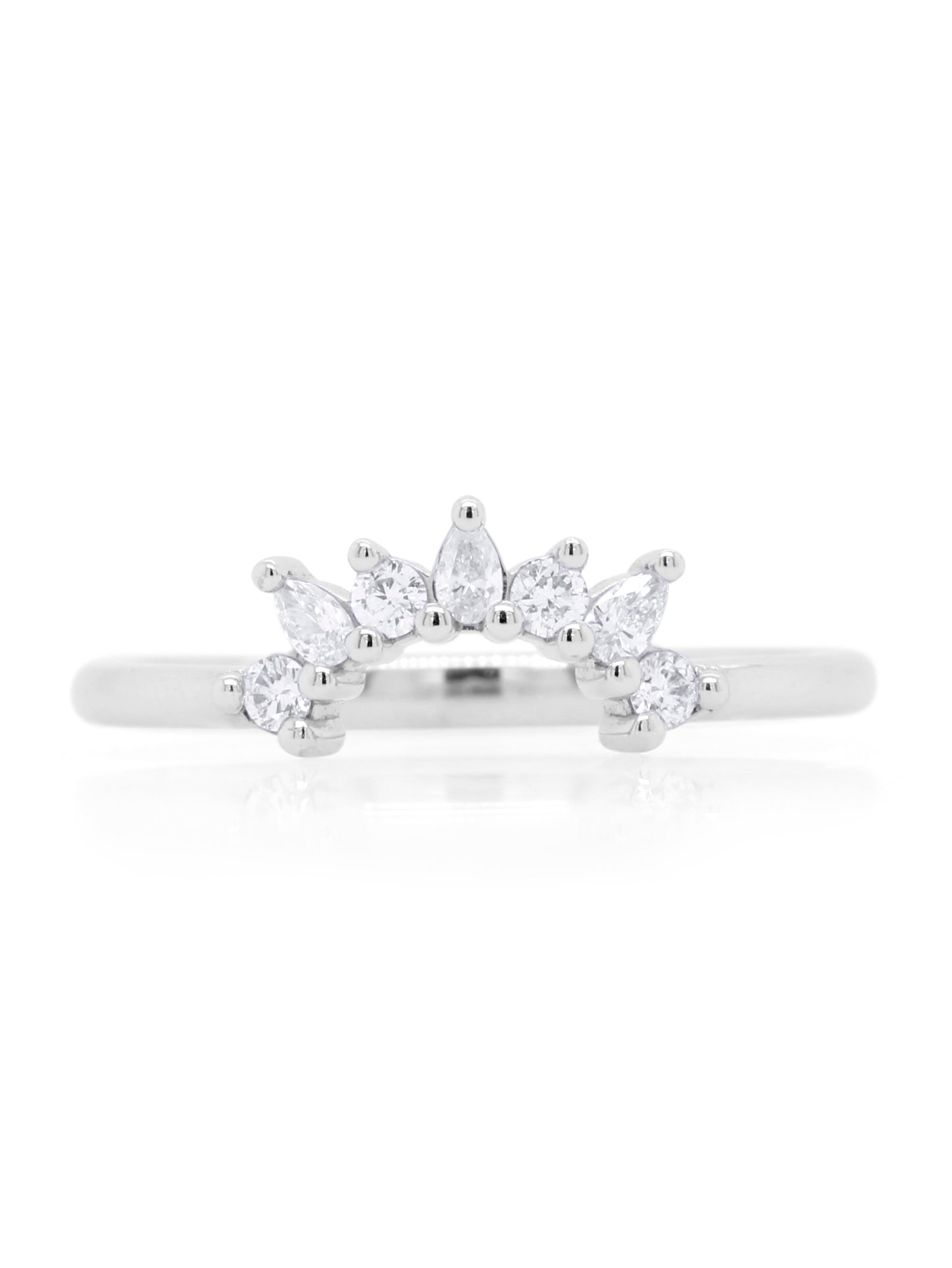 White Gold Diamond Set Band, 18 Carat, T=0.18ct.