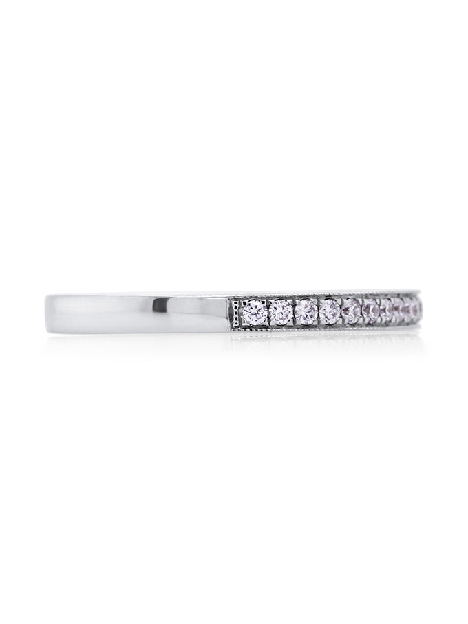 Diamond Set Band 18K White Gold T=0.16ct