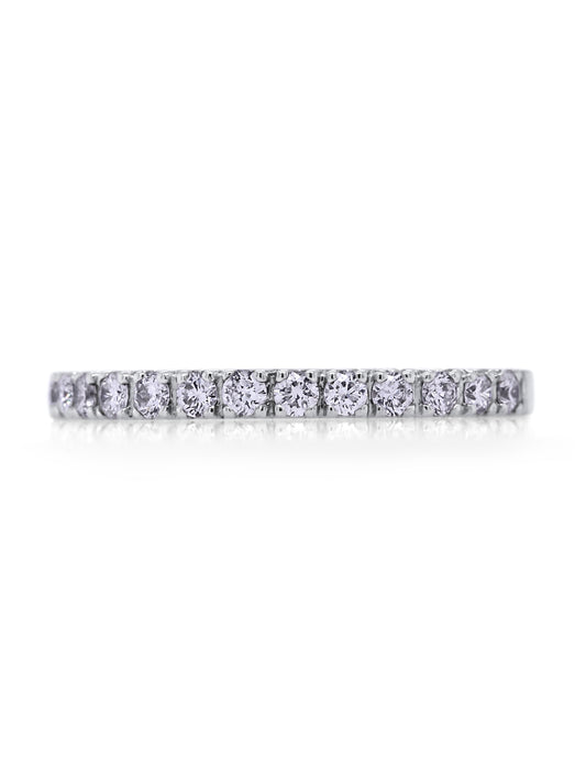 White Gold Diamond Set Band, 18K WG=0.28ct, Small Size