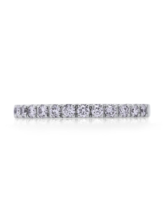White Gold Diamond Set Band, 18K WG=0.28ct, Small Size