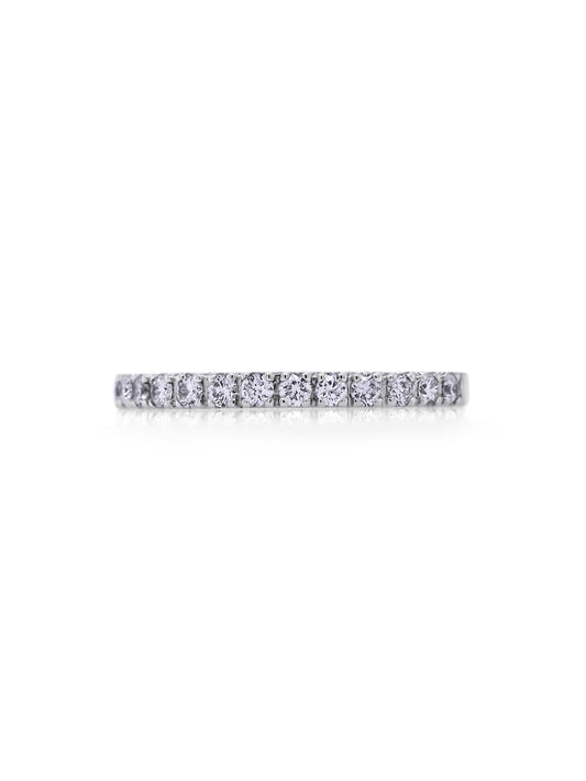 White Gold Diamond Set Band, 18K WG=0.28ct, Small Size