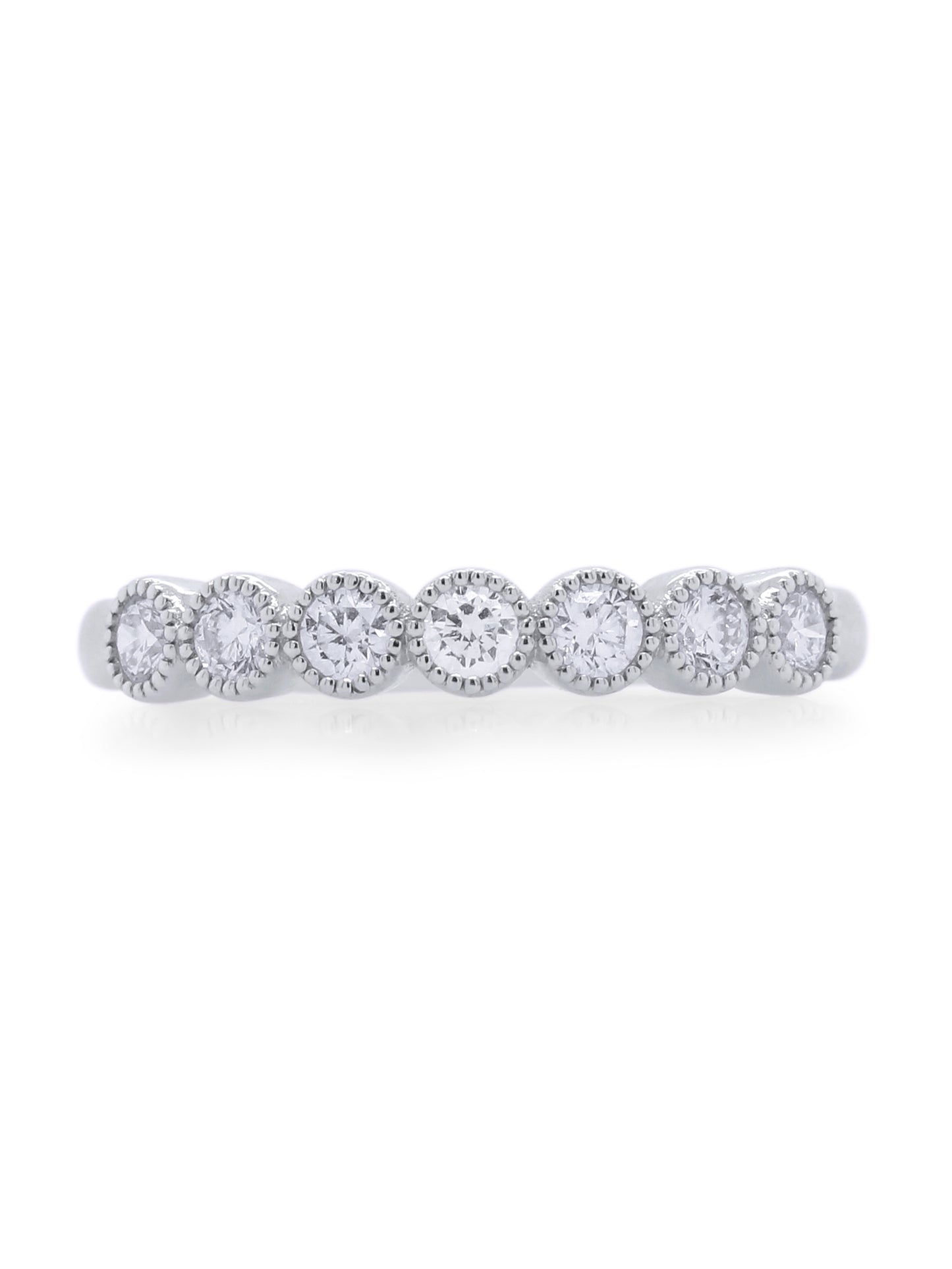 Diamond Set Band, 18K White Gold T=0.38ct, Small Size
