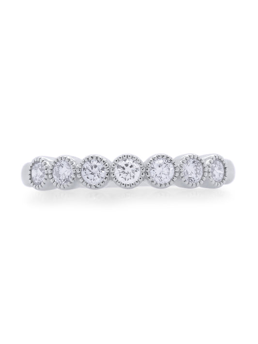 Diamond Set Band, 18K White Gold T=0.38ct, Small Size