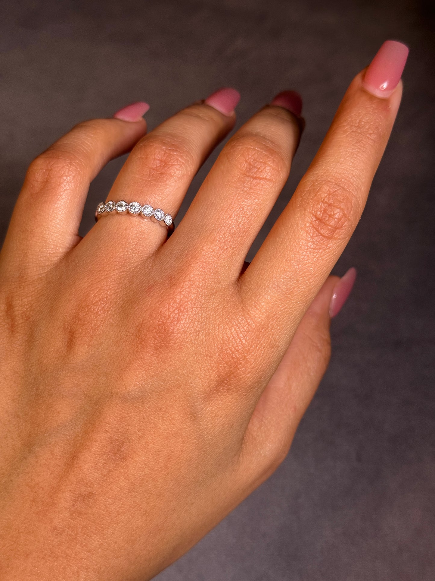 Diamond Set Band, 18K White Gold T=0.38ct, Small Size