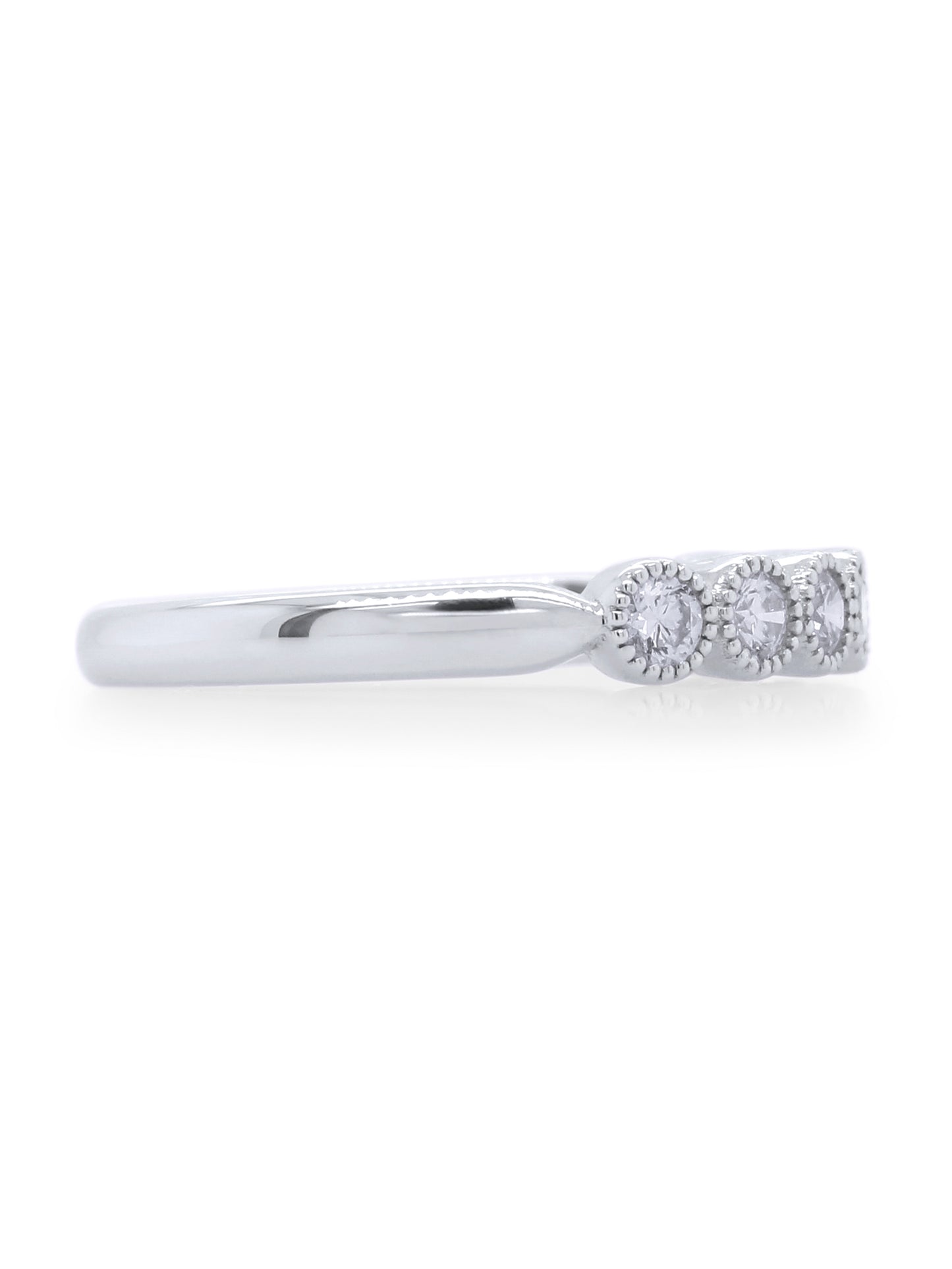 Diamond Set Band, 18K White Gold T=0.38ct, Small Size