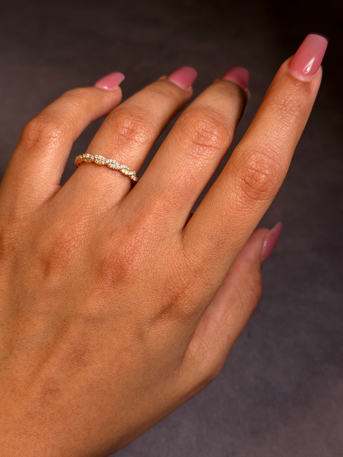 Diamond Set Band T=0.29ct, 18 Carat Yellow Gold