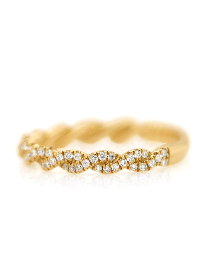 Diamond Set Band T=0.29ct, 18 Carat Yellow Gold