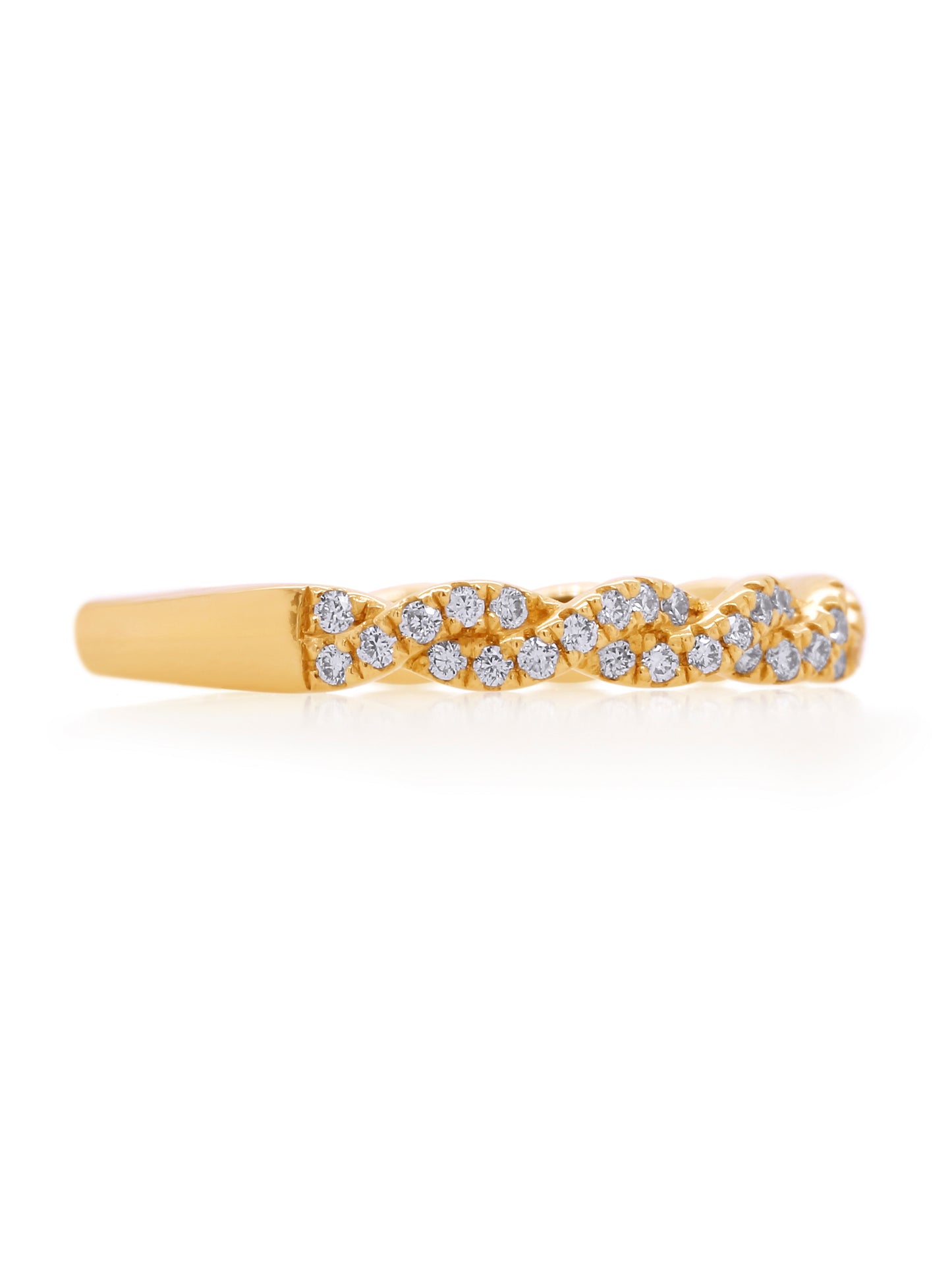 Diamond Set Band T=0.29ct, 18 Carat Yellow Gold
