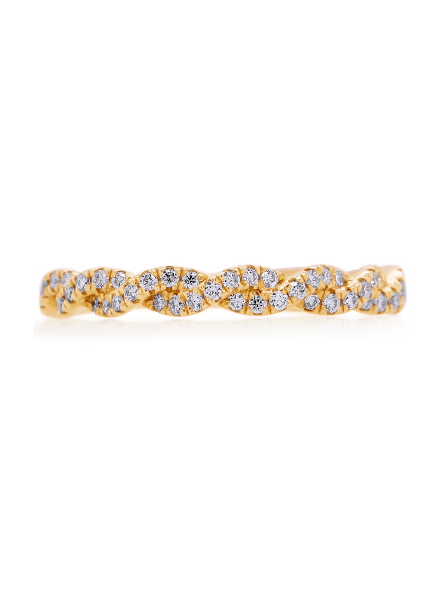 Diamond Set Band T=0.29ct, 18 Carat Yellow Gold