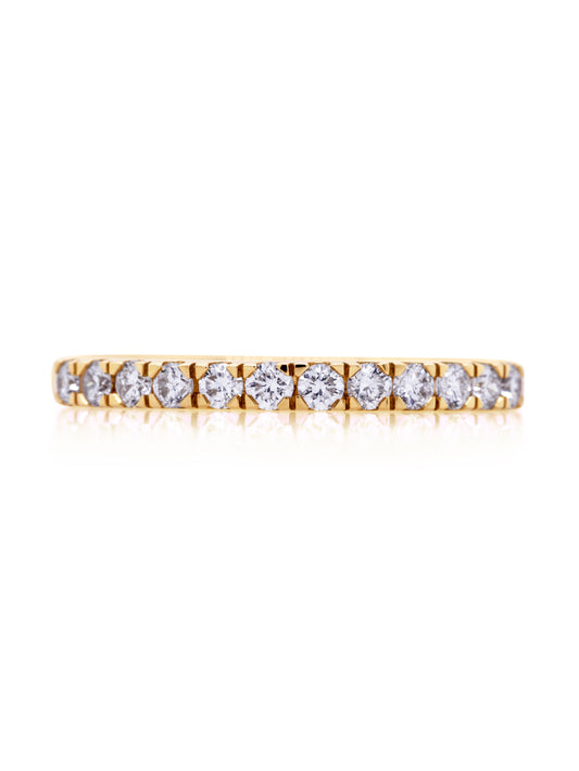 0.36 Carat Diamond Set Band Claw set in 18 Carat Yellow Gold.