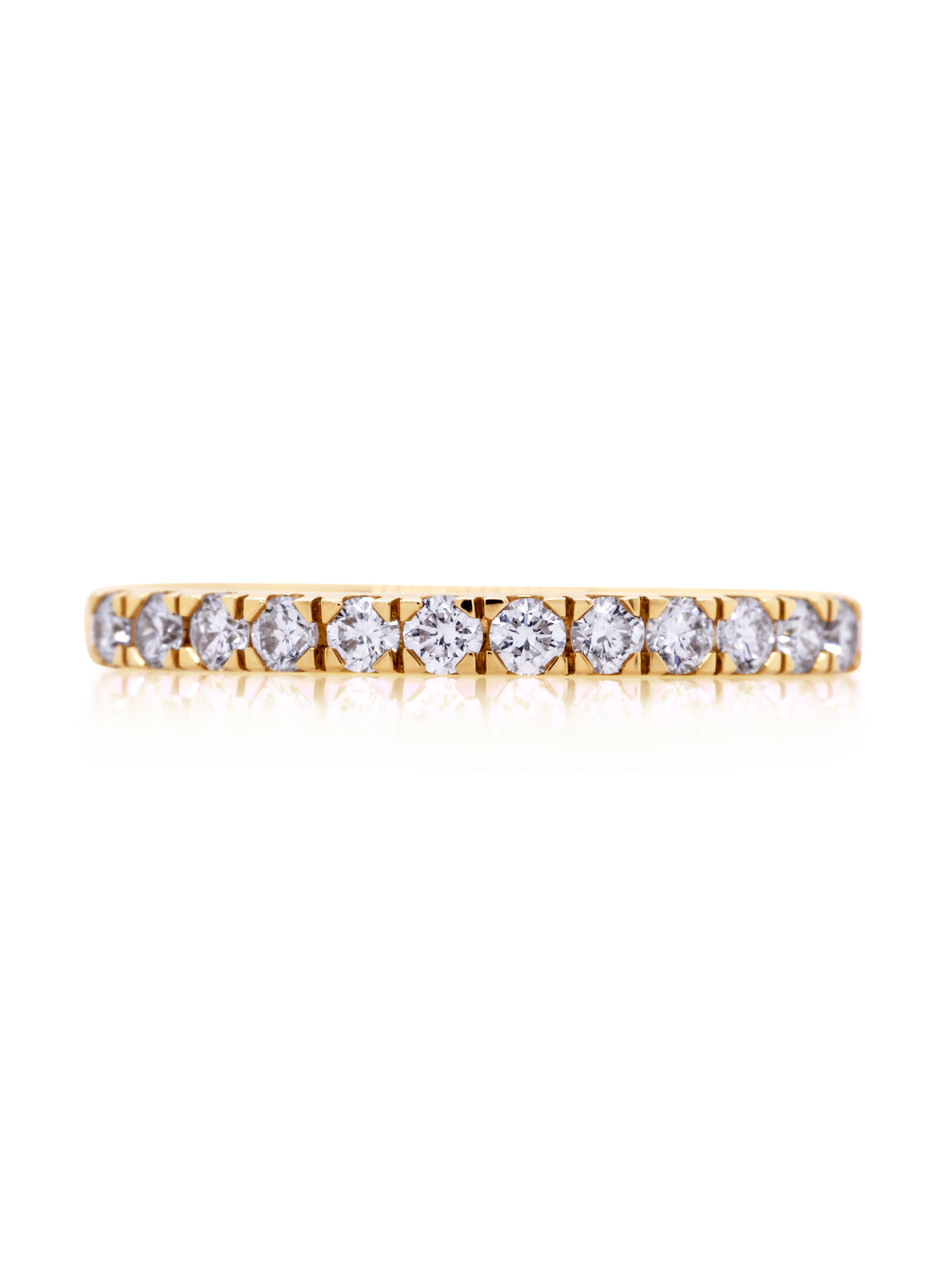 Lab Grown Diamond T=0.36ct Claw Set Band in 18K YG. small range.