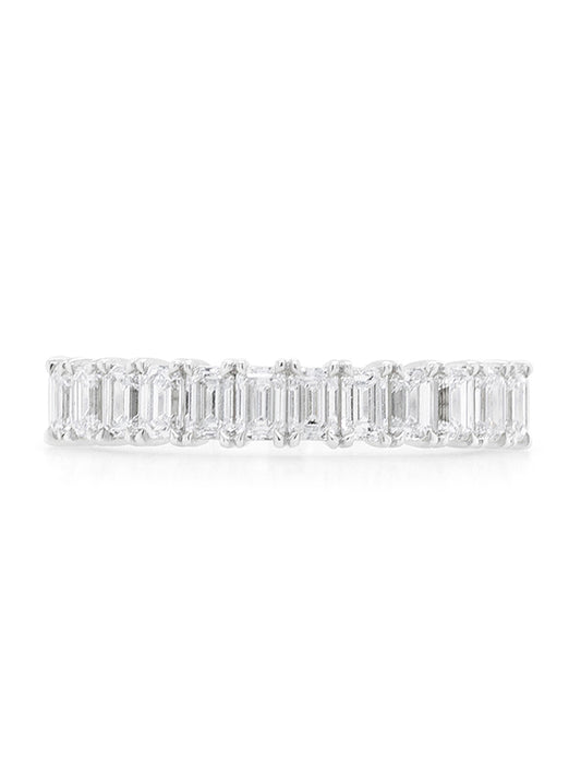 Lab Grown 1.20 Carat Emerald Cut Diamonds in 18 Carat White Gold Ring