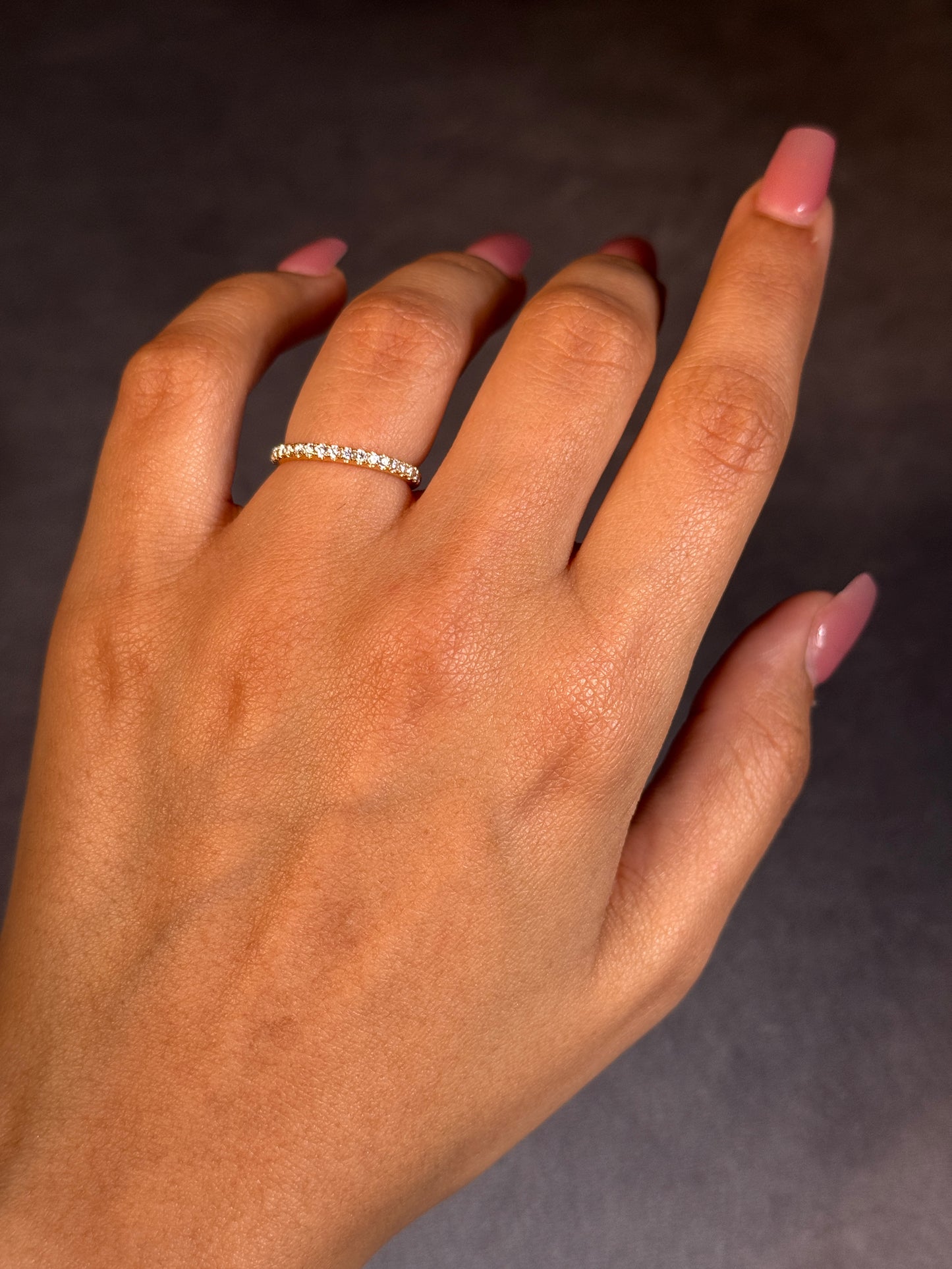 Diamond Set Band, 18K Yellow Gold, 18=0.24ct, small range