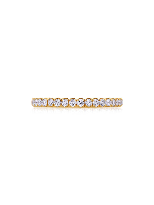 Diamond Set Band, 18K Yellow Gold, 18=0.24ct, small range