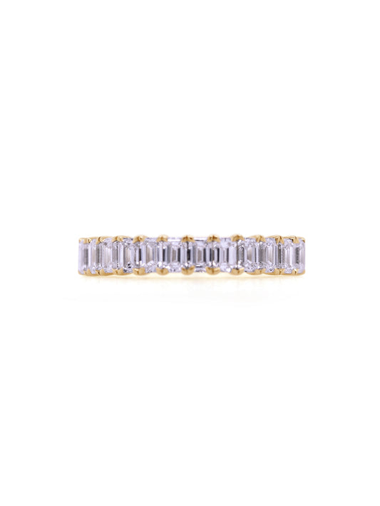 Lab Grown 1.20 Carat Emerald Cut Diamonds in 9 Carat Yellow Gold Ring