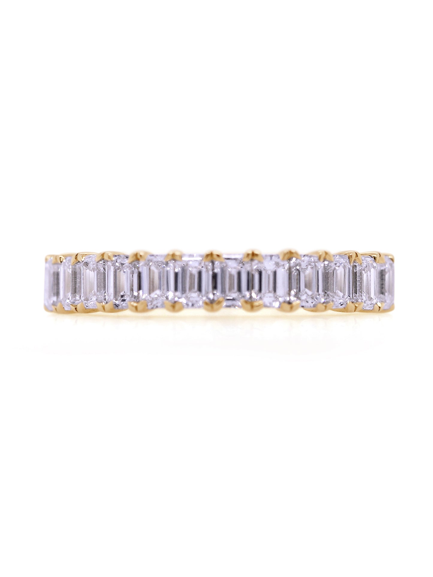 Lab Grown 1.20 Carat Emerald Cut Diamonds in 9 Carat Yellow Gold Ring