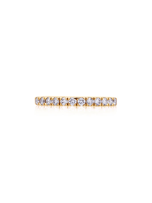 Lab Grown Diamond T=0.36ct Claw Set Band in 18K YG. small range.