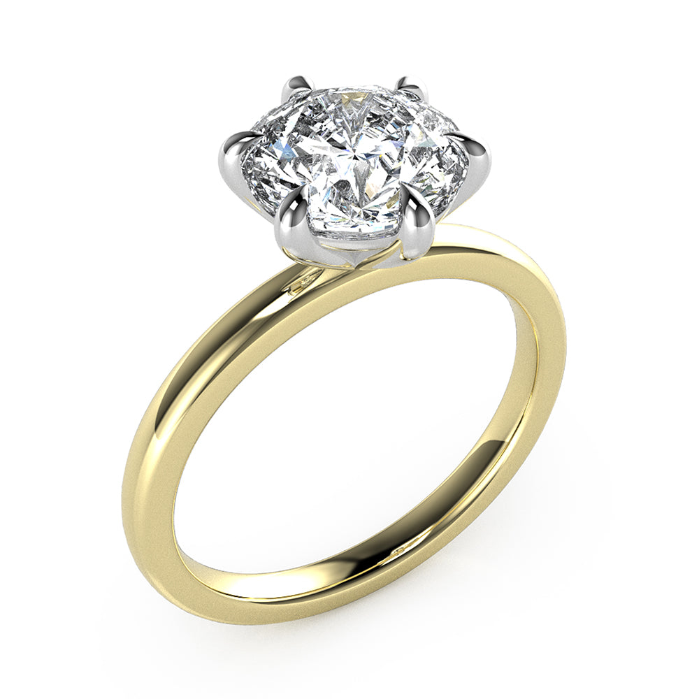 Lab Grown Diamond Lucy Ring in 18 Carat Yellow Gold, T=2.50ct.