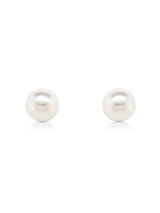 Akoya Cultured Pearl Studs, 18K Yellow Gold, 5.5-6mm