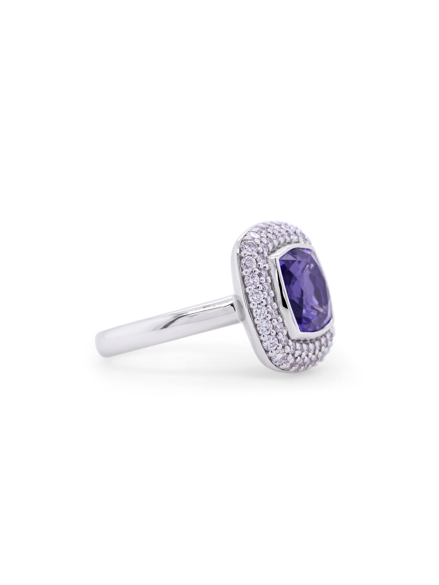 Georges Guillaume Designer, Tanzanite & Diamond set in 18K White Gold.