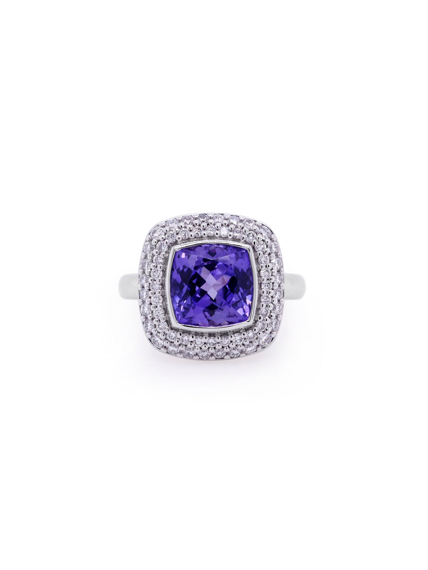 Georges Guillaume Designer, Tanzanite & Diamond set in 18K White Gold.